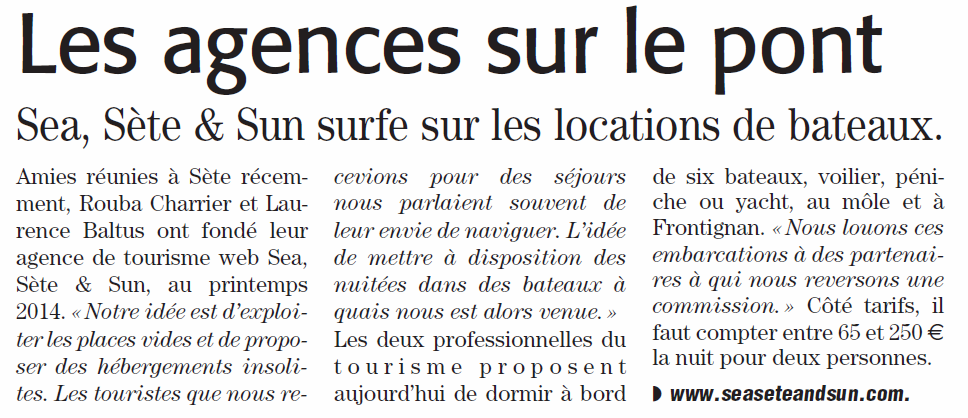 Sea, Sète & Sun dans le Midi Libre du 23 mai