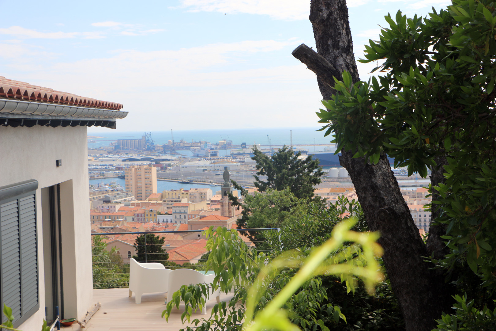 Villa piscine Saint Clair Sémaphore vue ville et mer