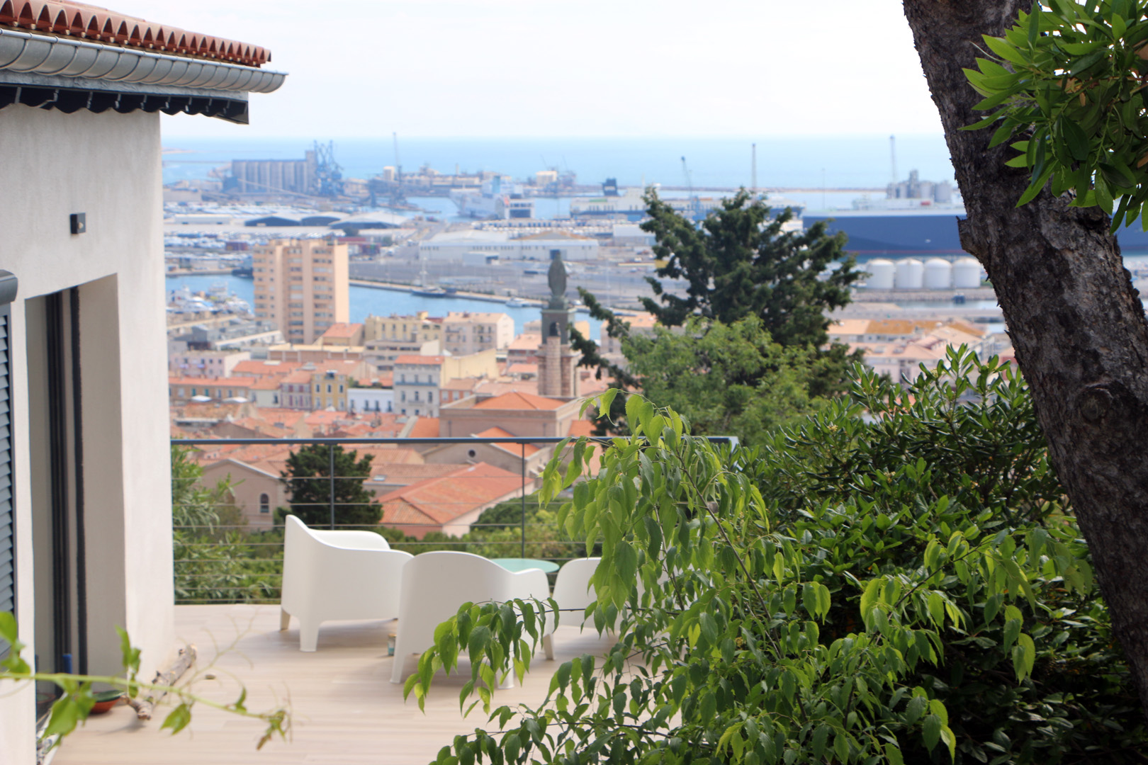 Villa piscine Saint Clair Sémaphore vue ville et mer