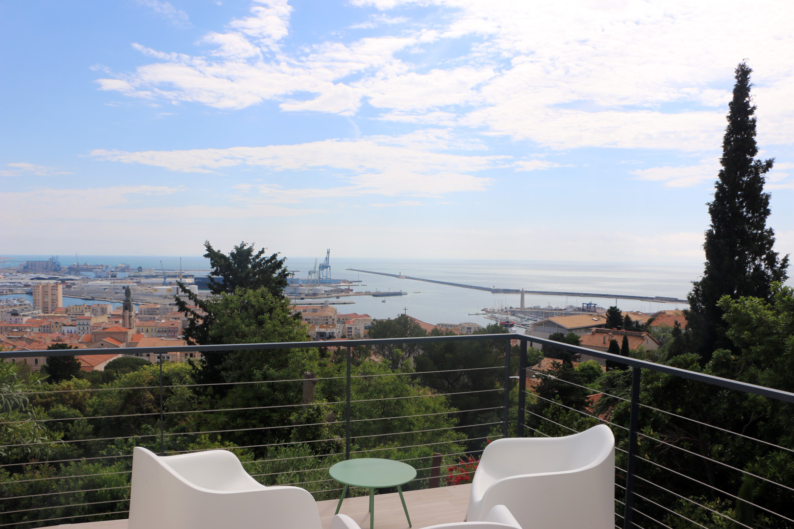 Villa piscine Saint Clair Sémaphore vue ville et mer