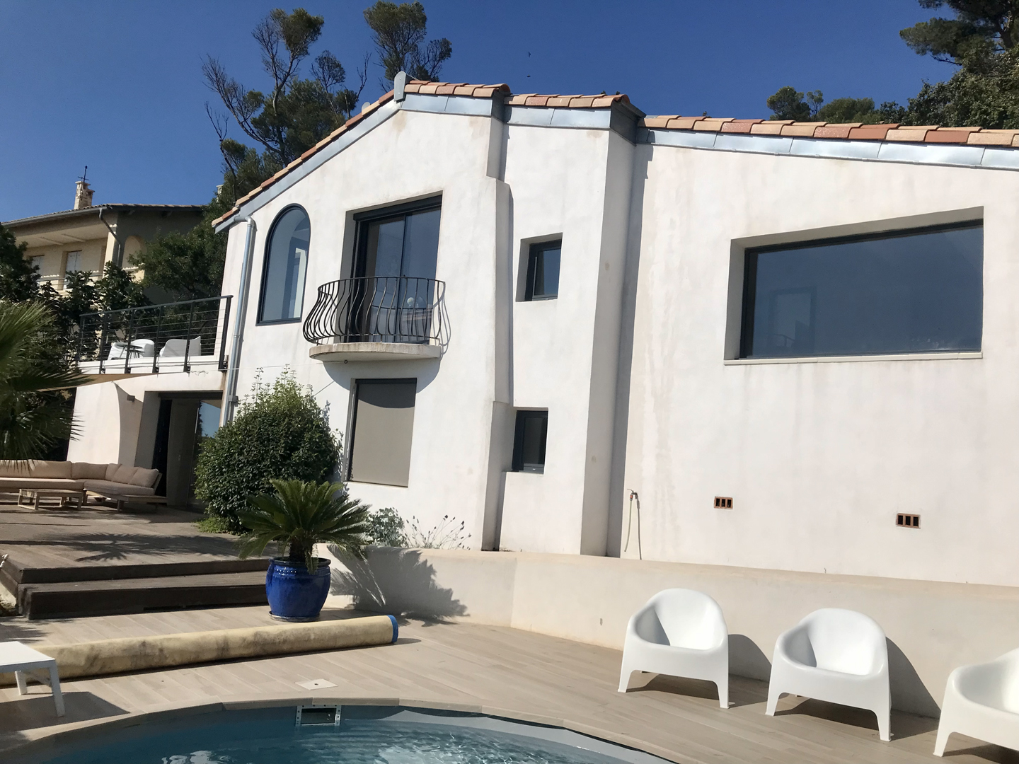 Villa piscine Saint Clair Sémaphore vue ville et mer