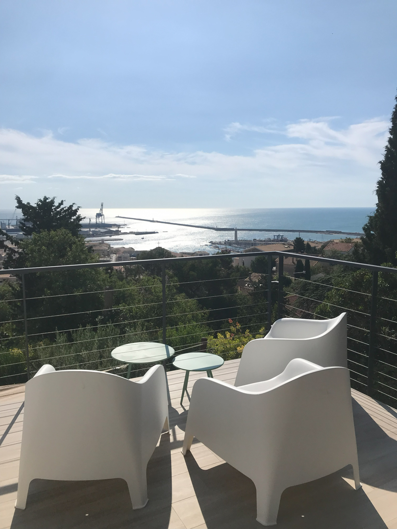 Villa piscine Saint Clair Sémaphore vue ville et mer